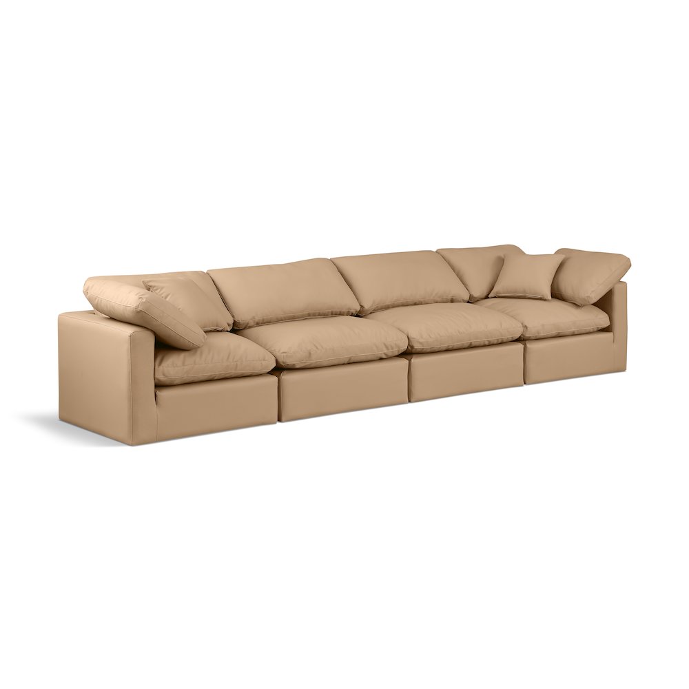 Indulge Tan Vegan Leather Modular Sofa