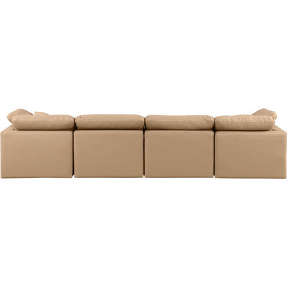 Indulge Tan Vegan Leather Modular Sofa