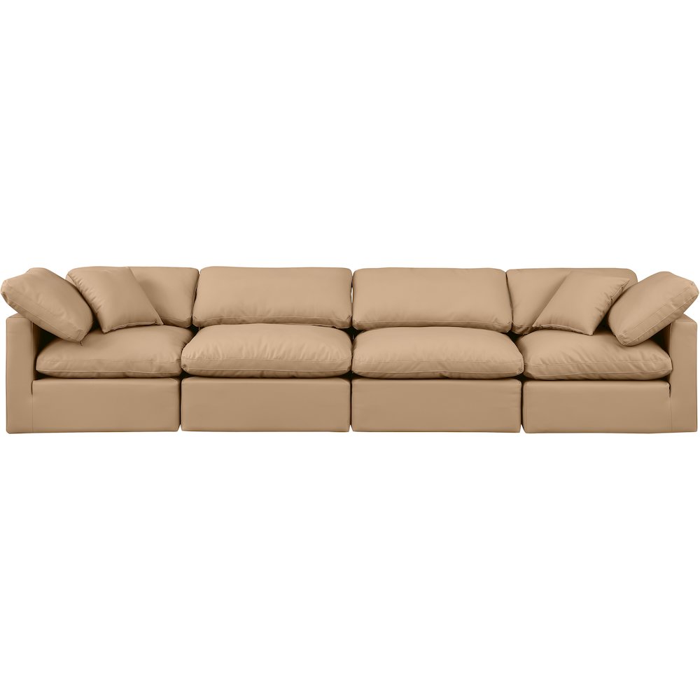 Indulge Tan Vegan Leather Modular Sofa