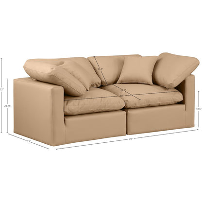 Indulge Tan Vegan Leather Modular Sofa