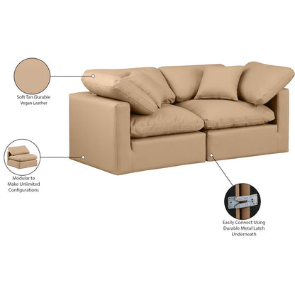 Indulge Tan Vegan Leather Modular Sofa