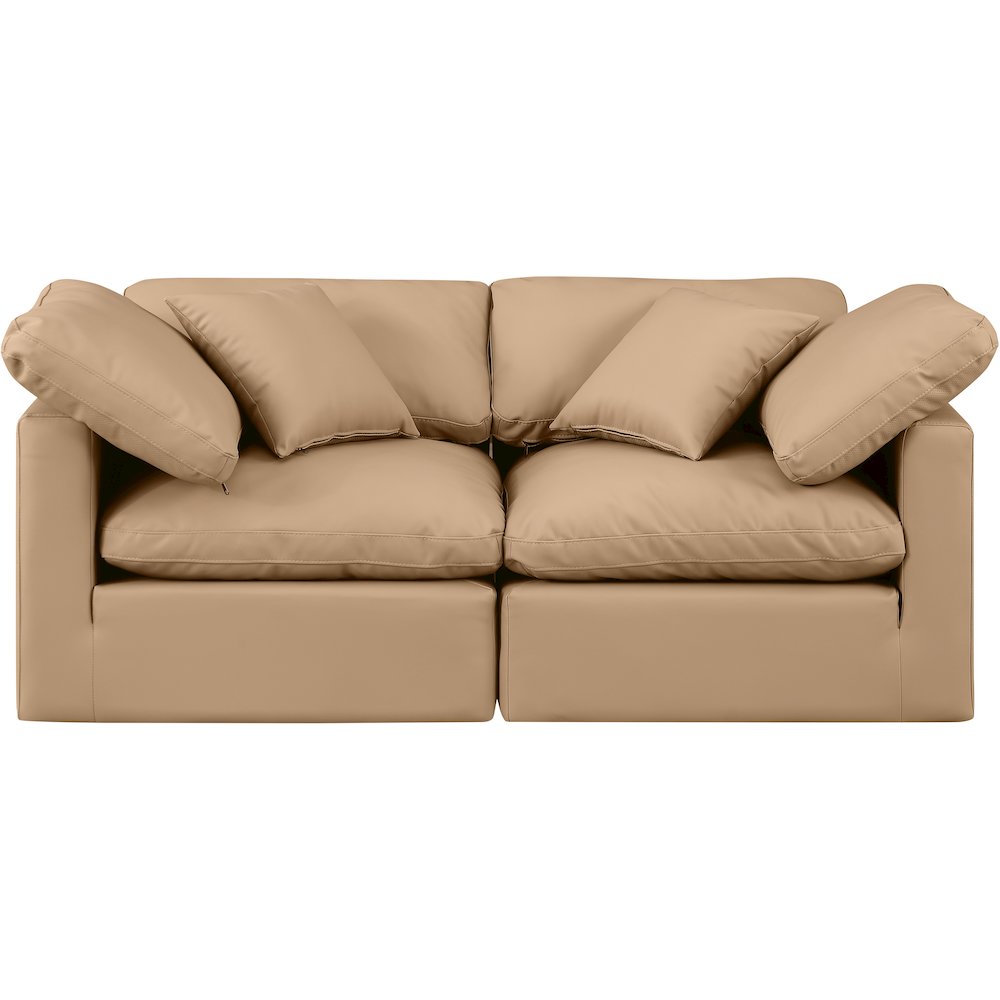 Indulge Tan Vegan Leather Modular Sofa