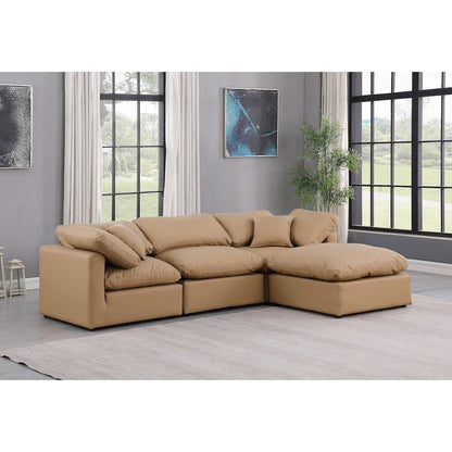 Indulge Tan Vegan Leather Modular Sectional