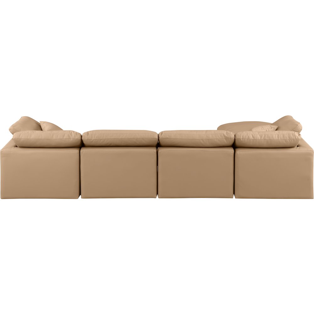 Indulge Tan Vegan Leather Modular Sectional