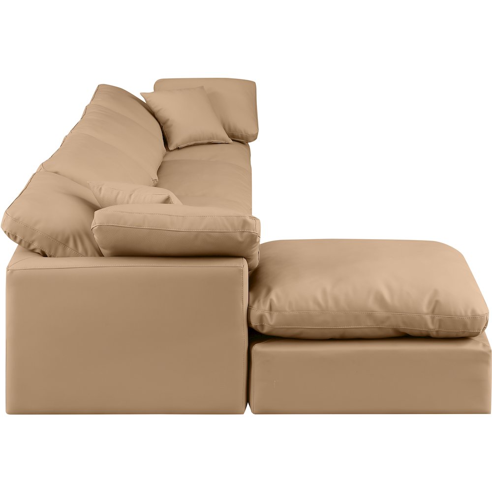 Indulge Tan Vegan Leather Modular Sectional