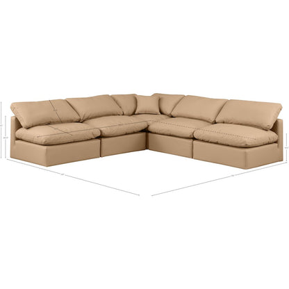 Indulge Tan Vegan Leather Modular Sectional