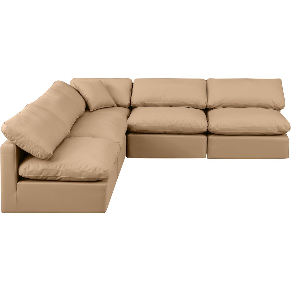 Indulge Tan Vegan Leather Modular Sectional