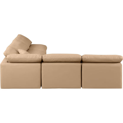 Indulge Tan Vegan Leather Modular Sectional