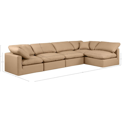 Indulge Tan Vegan Leather Modular Sectional