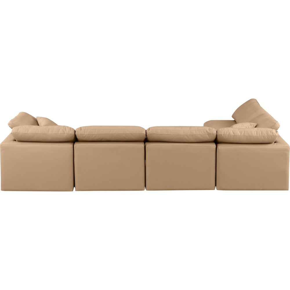 Indulge Tan Vegan Leather Modular Sectional
