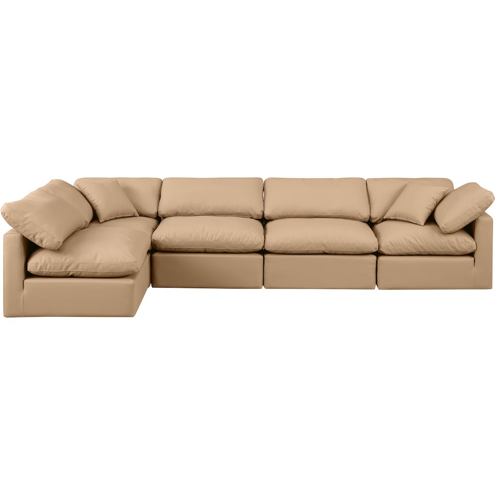 Indulge Tan Vegan Leather Modular Sectional