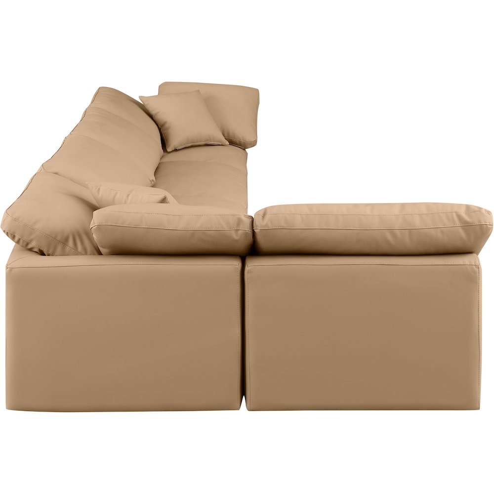 Indulge Tan Vegan Leather Modular Sectional