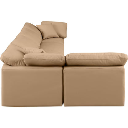 Indulge Tan Vegan Leather Modular Sectional