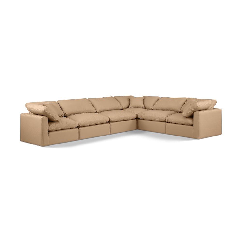Indulge Tan Vegan Leather Modular Sectional