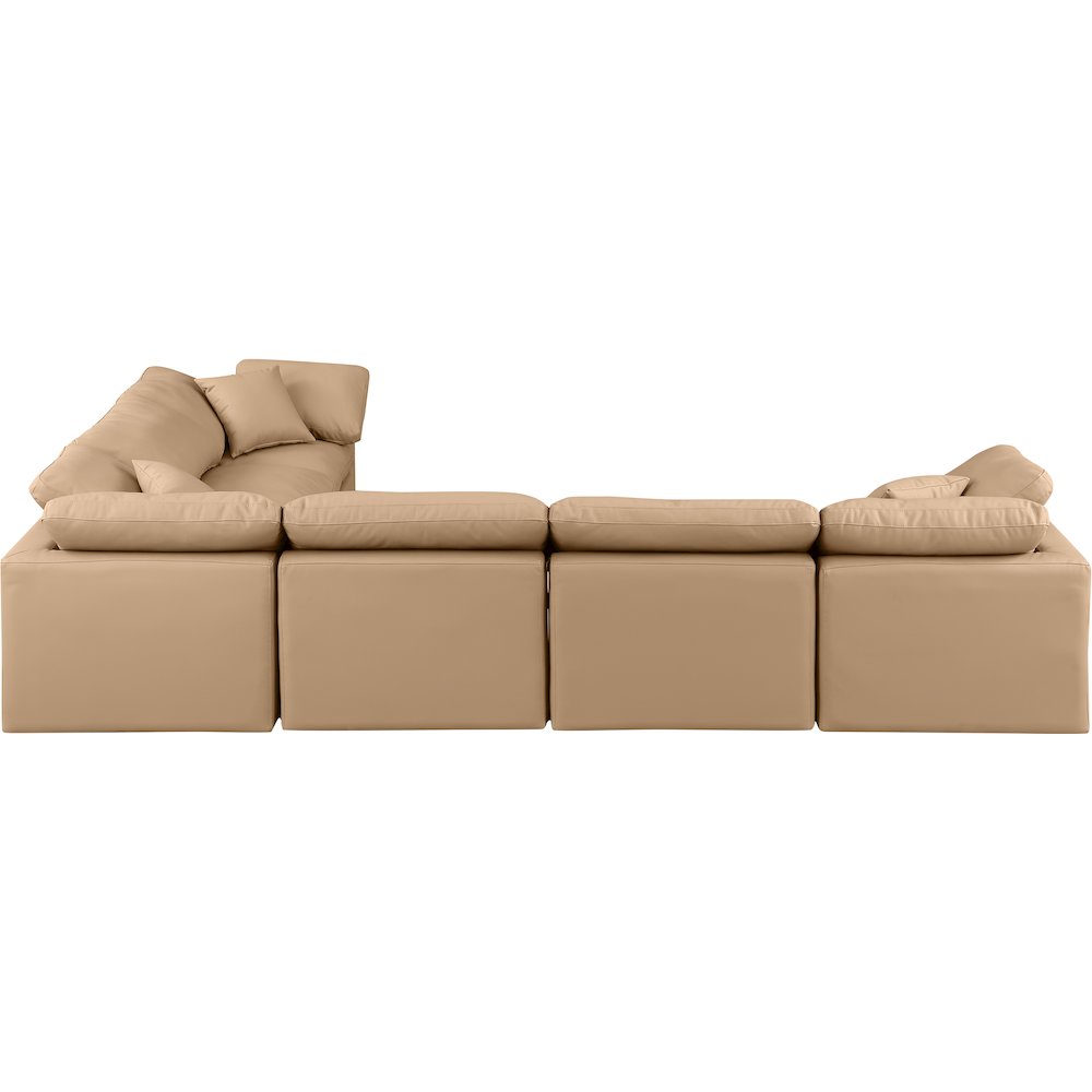 Indulge Tan Vegan Leather Modular Sectional