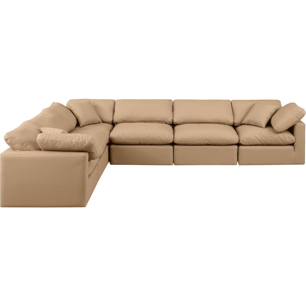 Indulge Tan Vegan Leather Modular Sectional