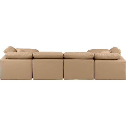 Indulge Tan Vegan Leather Modular Sectional