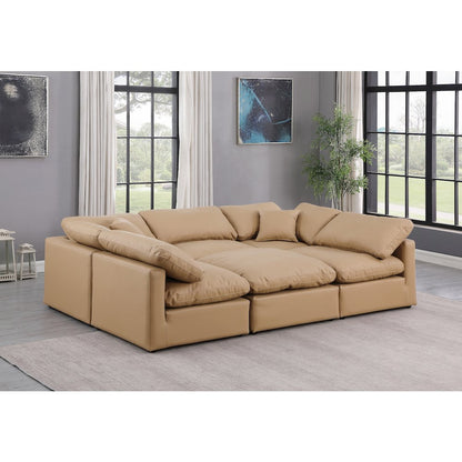Indulge Tan Vegan Leather Modular Sectional