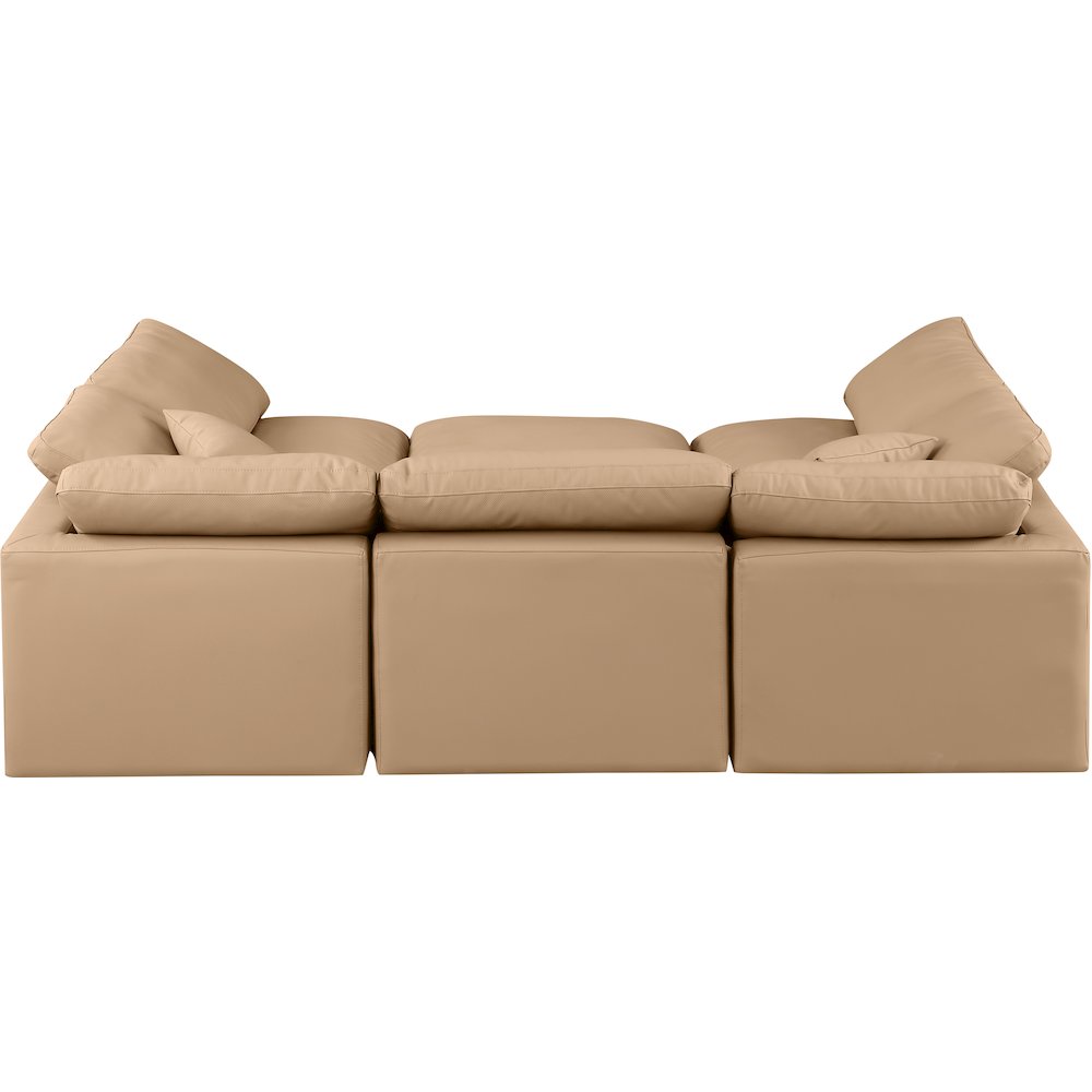 Indulge Tan Vegan Leather Modular Sectional
