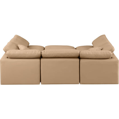 Indulge Tan Vegan Leather Modular Sectional