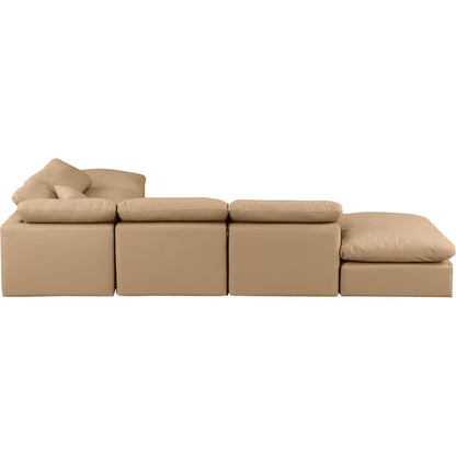 Indulge Tan Vegan Leather Modular Sectional