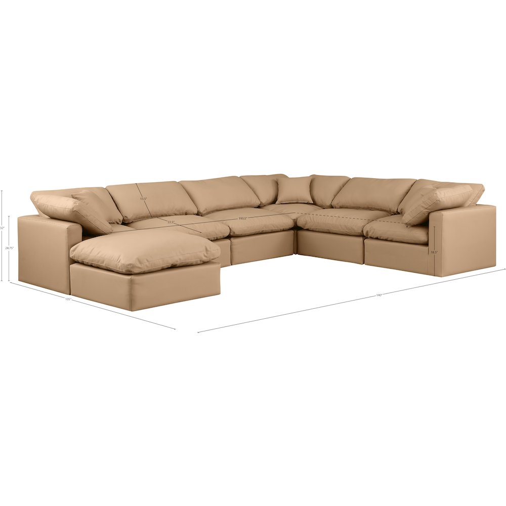 Indulge Tan Vegan Leather Modular Sectional