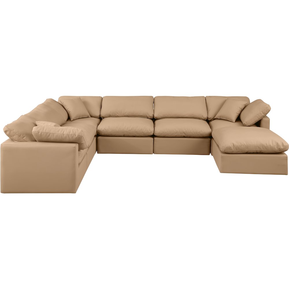 Indulge Tan Vegan Leather Modular Sectional