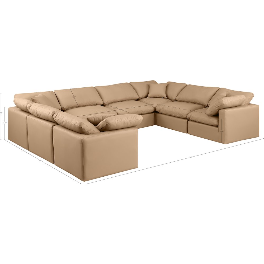 Indulge Tan Vegan Leather Modular Sectional