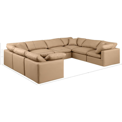 Indulge Tan Vegan Leather Modular Sectional