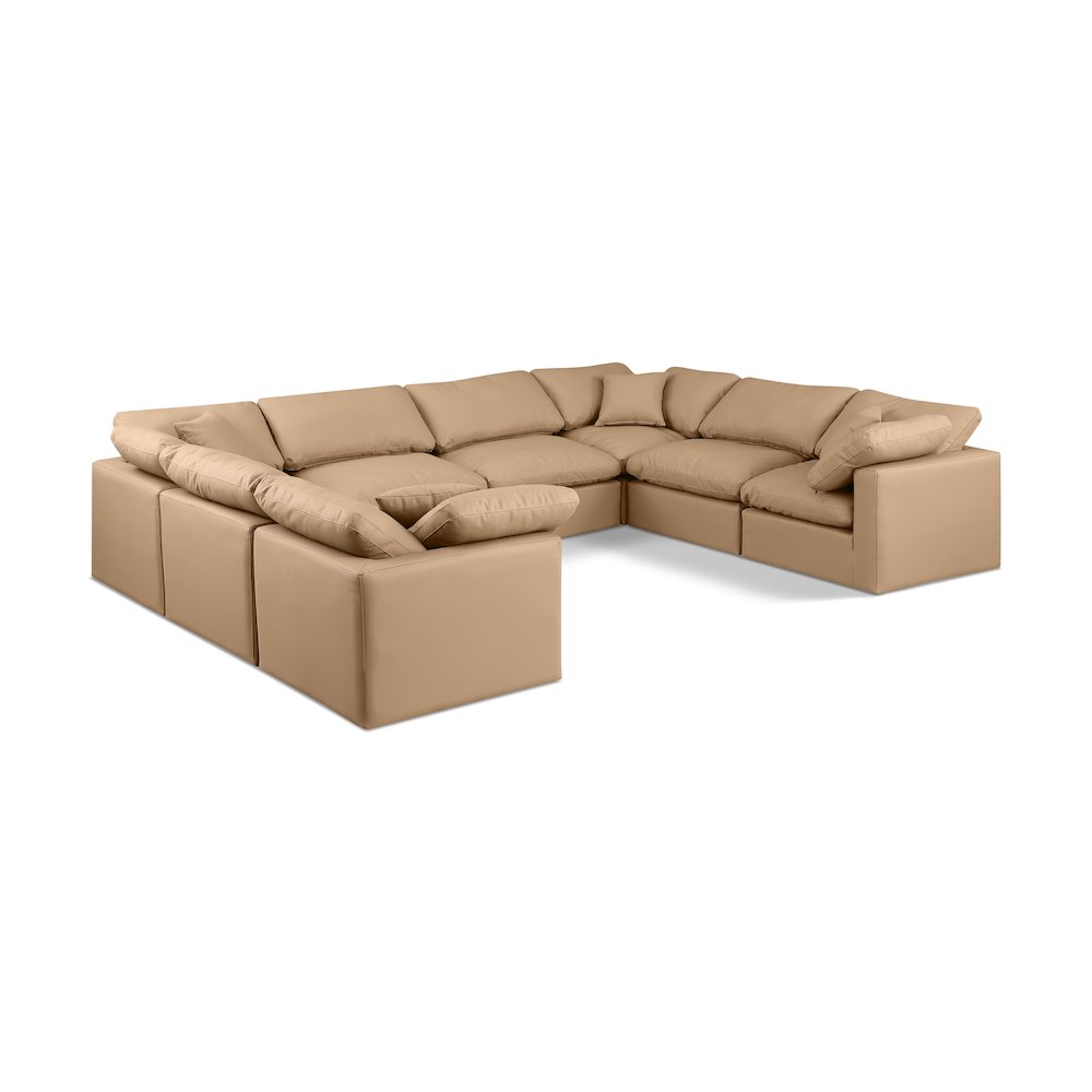 Indulge Tan Vegan Leather Modular Sectional