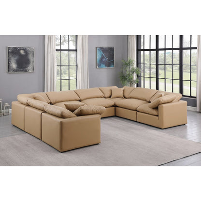 Indulge Tan Vegan Leather Modular Sectional