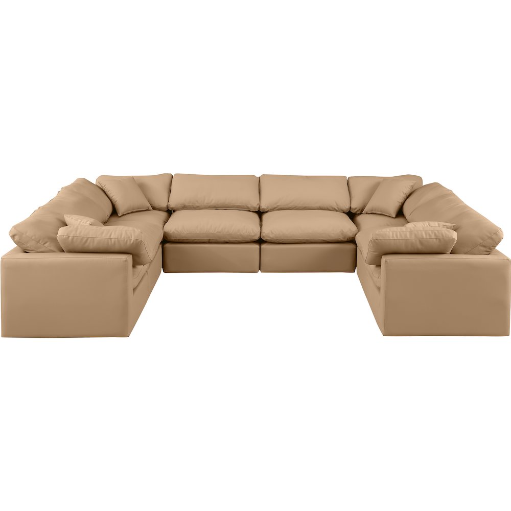 Indulge Tan Vegan Leather Modular Sectional