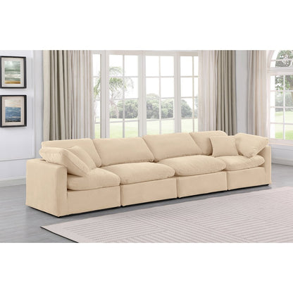 Indulge Beige Velvet Modular Sofa