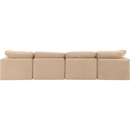 Indulge Beige Velvet Modular Sofa