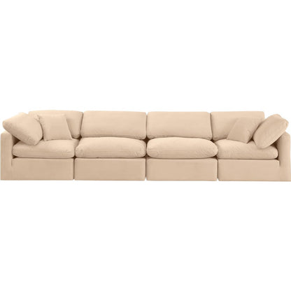 Indulge Beige Velvet Modular Sofa