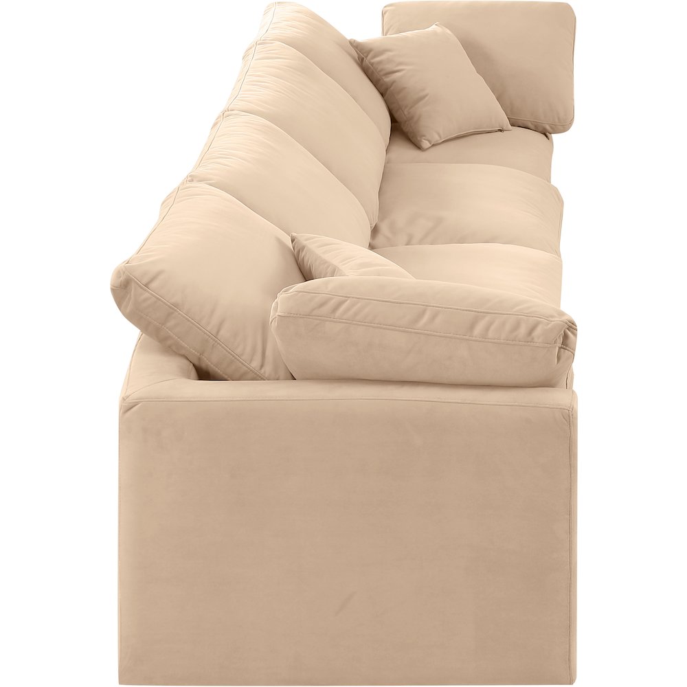 Indulge Beige Velvet Modular Sofa