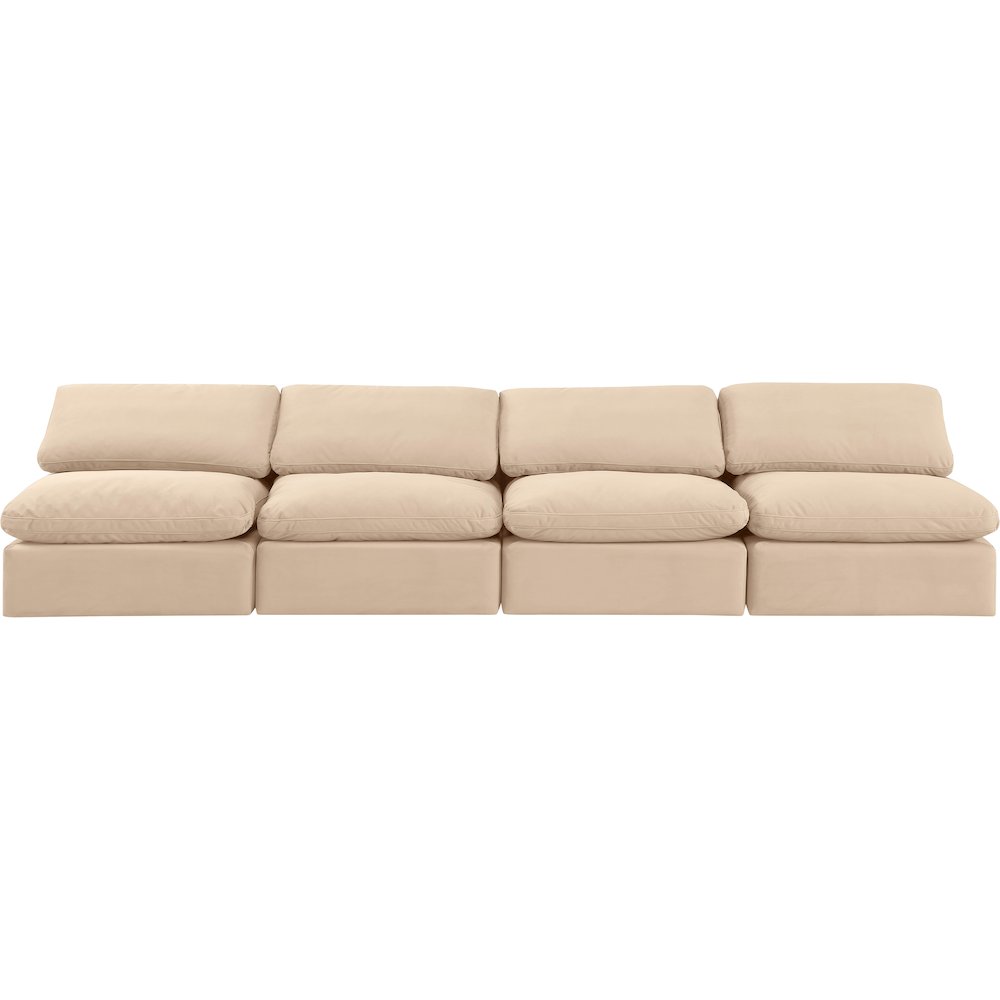 Indulge Beige Velvet Modular Sofa