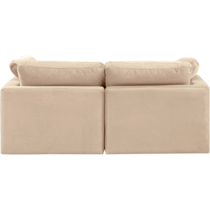 Indulge Beige Velvet Modular Sofa