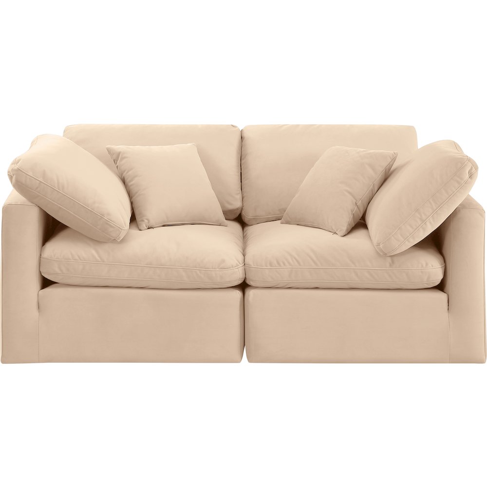 Indulge Beige Velvet Modular Sofa