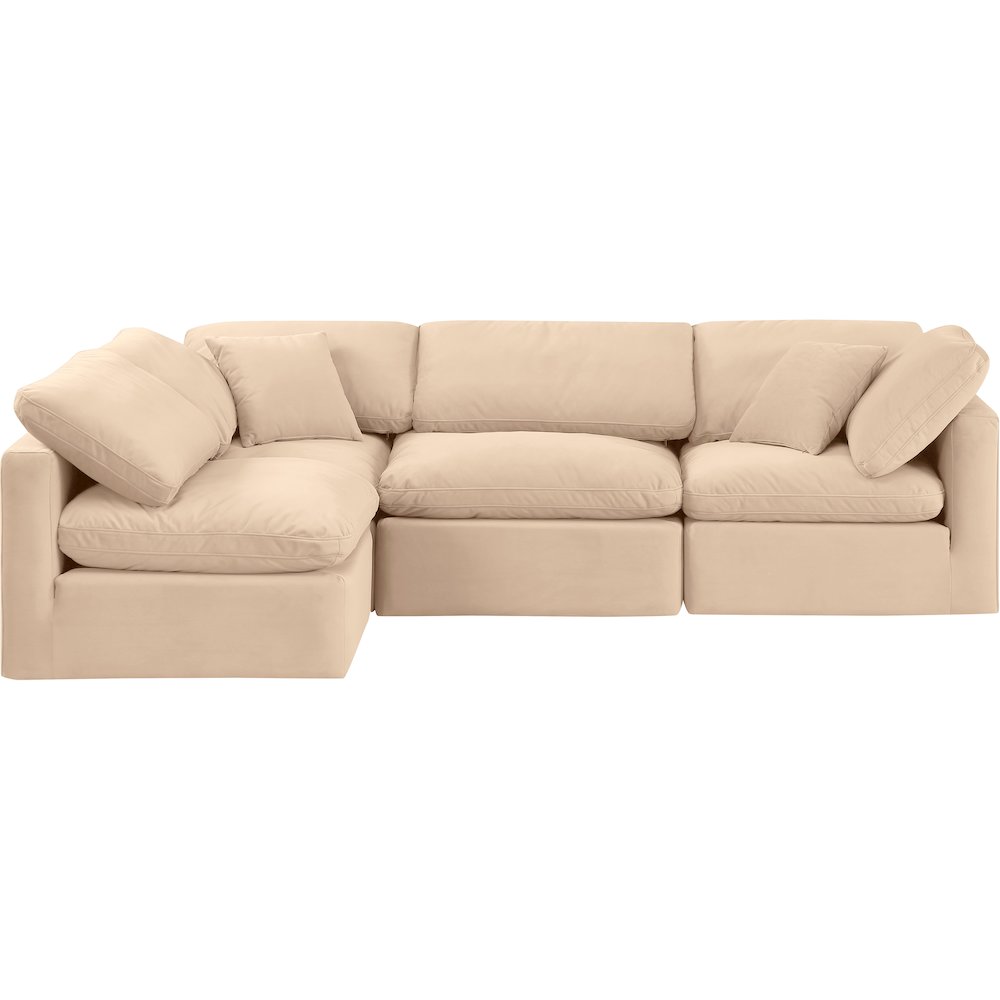 Indulge Beige Velvet Modular Sectional