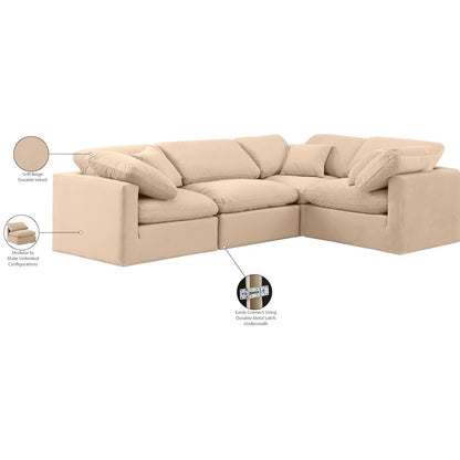 Indulge Beige Velvet Modular Sectional