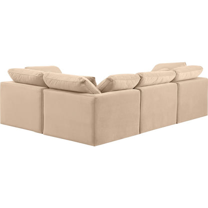 Indulge Beige Velvet Modular Sectional