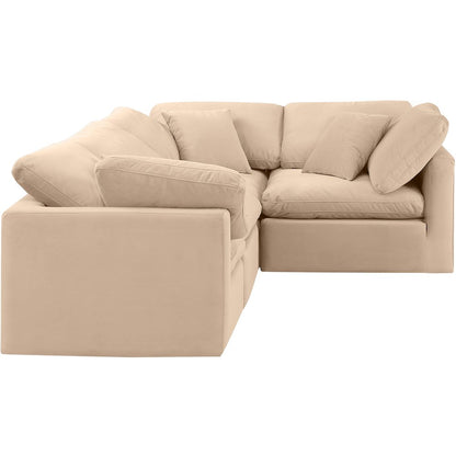 Indulge Beige Velvet Modular Sectional