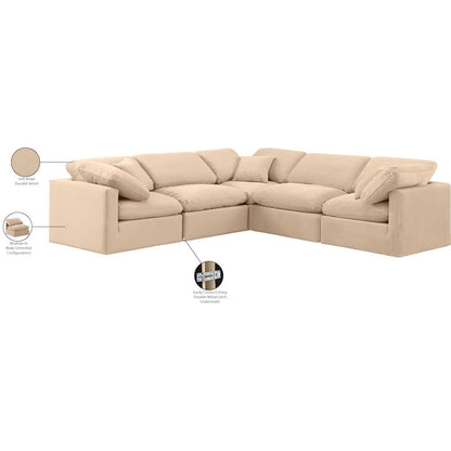 Indulge Beige Velvet Modular Sectional