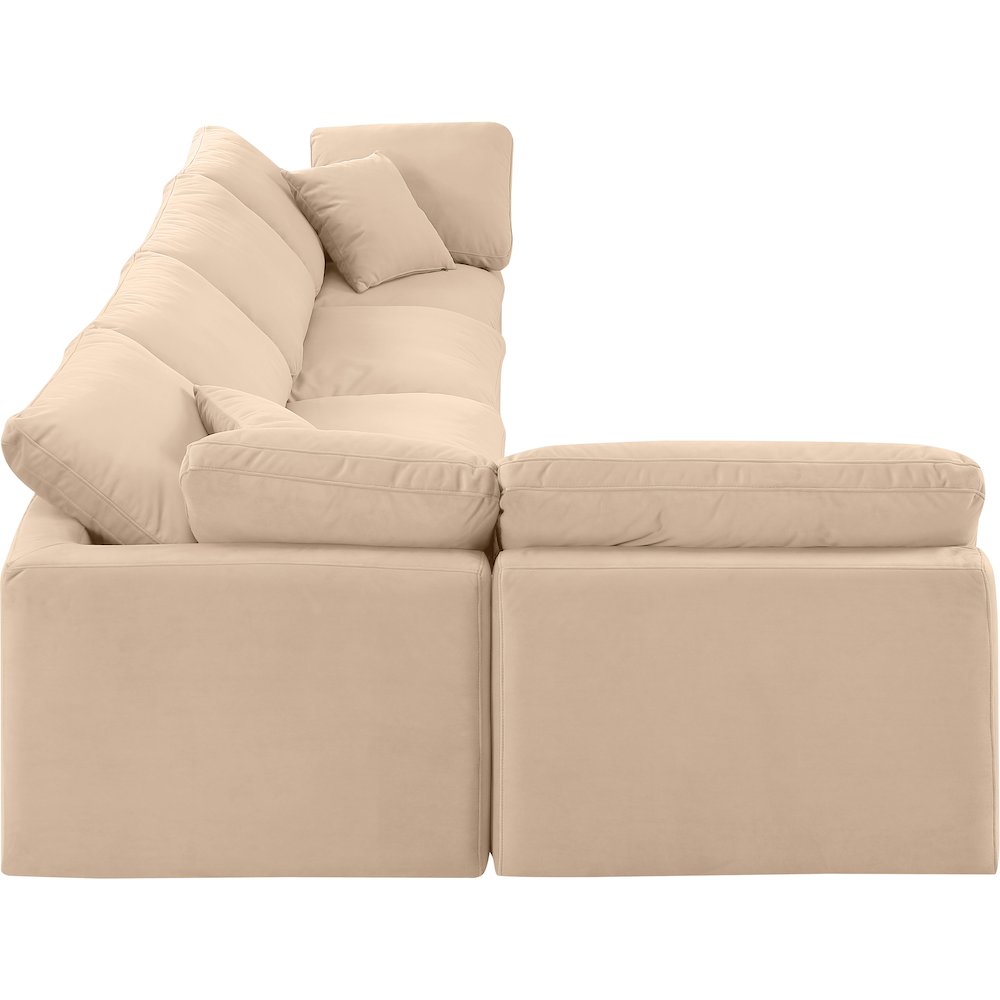 Indulge Beige Velvet Modular Sectional