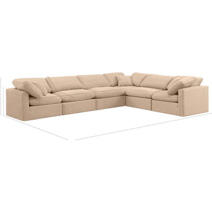 Indulge Beige Velvet Modular Sectional