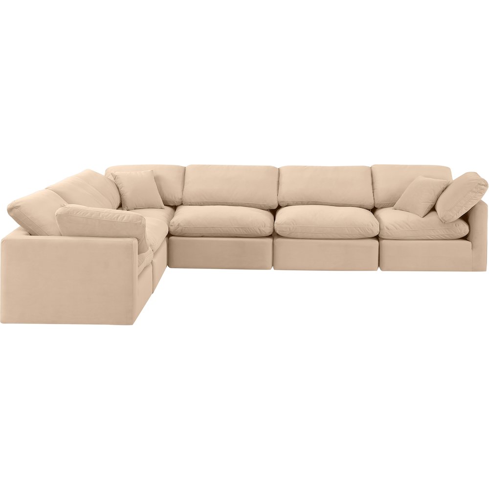 Indulge Beige Velvet Modular Sectional
