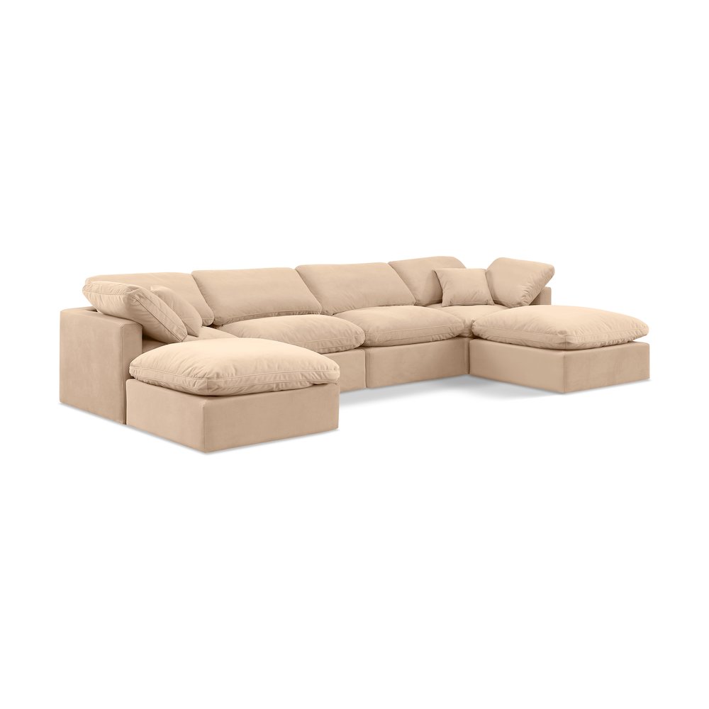 Indulge Beige Velvet Modular Sectional