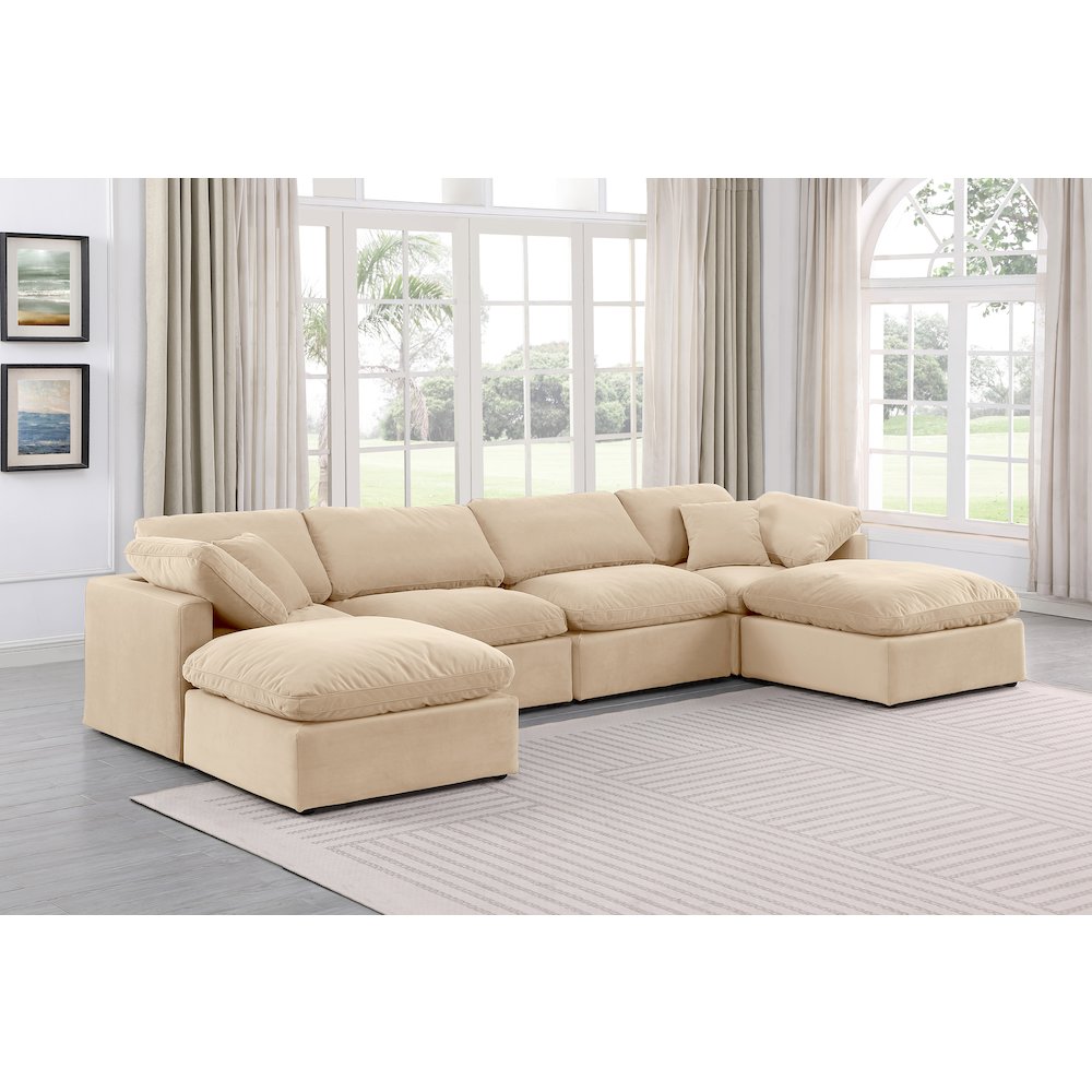 Indulge Beige Velvet Modular Sectional