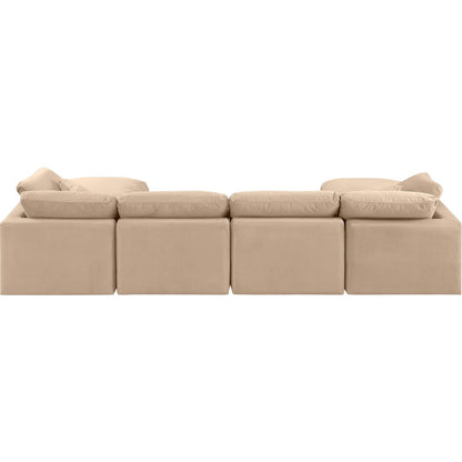 Indulge Beige Velvet Modular Sectional